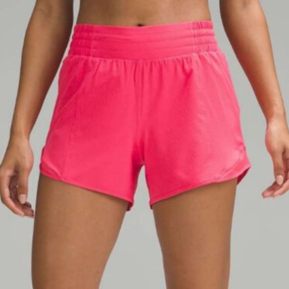 Lululemon | Hotty Hot Lined 4" Running Shorts in Lip Gloss Pink size 4 - Picture 2 of 9